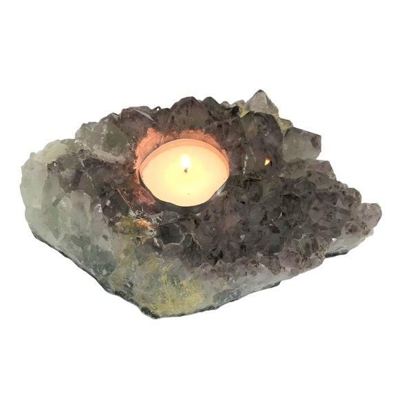 Other - Large Raw Amethyst Cluster Tealight Candle Holder